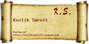 Kozlik Sarolt névjegykártya